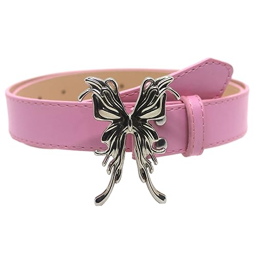 Casual Pin Buckle PU Belt For Women Cool Subculture Butterfly Buckle Waist Belt Vintage Belt For Teens Girls Accessory