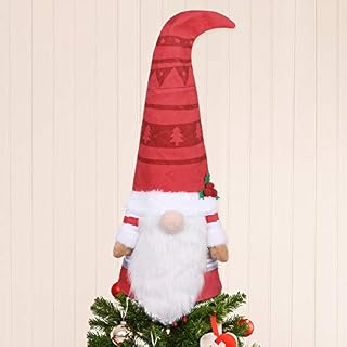 Toyvian Christmas Tree Topper Gnome,26.7 Inch Large Swedish Tomte Gnome Xmas Tree Topper,Santa Gnome Plush Winter Decoration Xmas Party Ornament Supplies