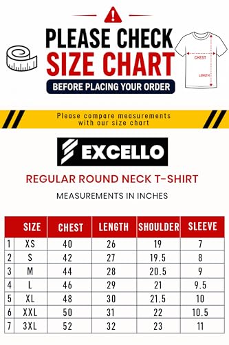 Image of EXCELLO Men's 100% Pure Cotton T-Shirt || Super Soft, Breathable, Premium Material.
