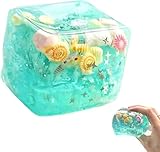 Ice Cubes Stress Balls, Classic Slow-Rise Squishys Toys, Squishys Maltose Cubes, Marine Shells Toy, Soft Slow Rise Stress Relief Cube for Adults Party Offices Home Use (Seashell)