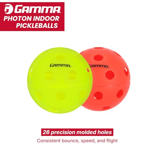 Gamma Sports Photon Indoor Pickleball Balls, USAPA Approved, Pickleball Accessories, Pack of 03