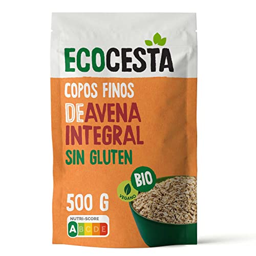 Ecocesta - Copos Suaves De Avena Integral Ecológica - 500 G - Sin Azúcar Añadido Y Sin Gluten - Aptos Para Veganos - Alto Contenido En Fibra Y Proteínas - Aporta Una Dosis Extra De Energía