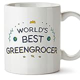 Mugffins Tassen/Becher mit Spruch für GEMÜSEHÄNDLERIN - Auf Englisch - World's Best - 11 oz / 330 ml - originelles und lustiges Geschenk Mitarbeiter