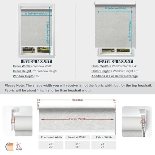 Image of 100% Blackout Roller Blinds for Windows | UV Protection & Thermal Insulated Fabric | Privacy Window Shades for Home & Office | Easy Install