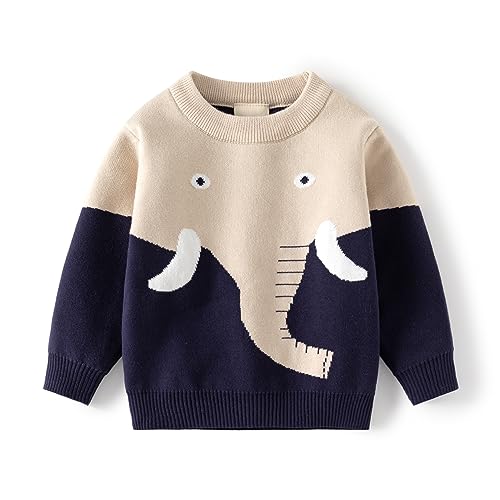 HUAER& Baby Boys Girls Knit Sweater Unisex Cotton Cartoon Animal Pullover Sweatshirt