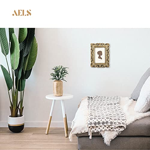 Aels 5X7 Inch Vintage Picture Frame, Elegant Antique Photo Frames With Glass Front, Photo Display, Tabletop Wall Hanging, Gift Ideas, Silver-Gold Hollow Pattern #TOP6