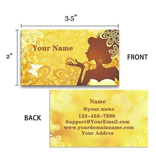 Custom Printed Business Cards with Your Logo Picture Text, Personalized Business Cards with 300gsm-Thick Waterproof Classic Matte Paper 100/200/500/1000 PCS - Thumbnail 2