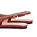 Vertundy Women's Red Slingback Flats Pointed Toe Flats for Women Ankle Strap Sandals Circle Square Decorative Fashion Design Pumps Shoes