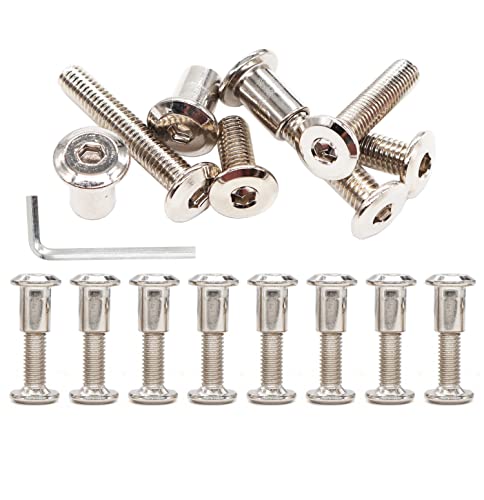 Cseao 12-Pack M6 20Mm Allen Rivet Bolts Rivets Cap Nuts For Furniture Connecting Nickel Plated #TOP11
