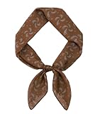 GERINLY Brown Cotton Neckerchief for Men, Paisley Cravat, Casual Neck Scarf, Soft Head Scarf Hair Band (Brown)