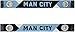 Icon Sports Officially Compatible with Manchester City Soccer Supporter Scarf – Vertical Stripe Knit Fan Scarf