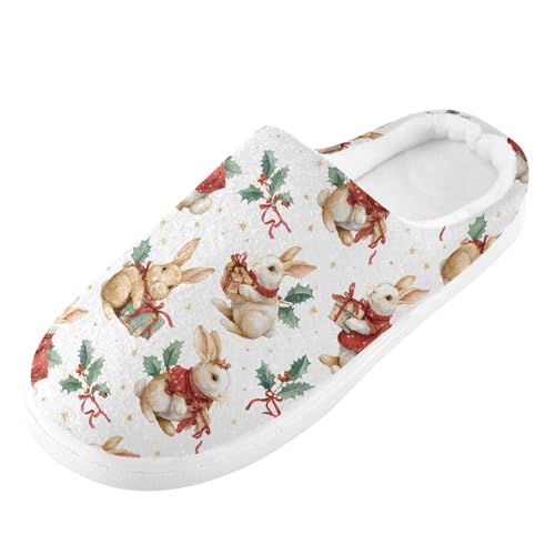 Fuzzy Memory Foam Slippers for Women/Men Little Rabbit Gift Certificate Fluffy Winter House Shoes Indoor and Outdoor