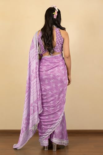 Image of MIRCHI FASHION Women Saree Leheriya Print Chiffon | Lightweight Traditional Sari for Farewell and Wedding Ceremonies with Unstitched Blouse Piece