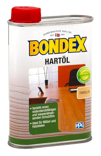 Bondex 352502 Hartöl farblos 0,25 L für 3,5 m² - Abriebfestes Holzöl, Hoch Belastbares Holzpflegeöl, Tiefenschutz, Natürliche Rohstoffe
