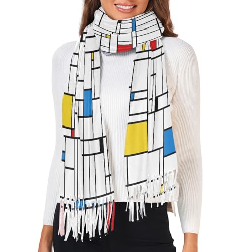 Fustylead Retro Floral Vintage Daisy Flowers Winter Imitation Cashmere Feel Scarf Shawl Wraps Soft Warm Gift for Men Women