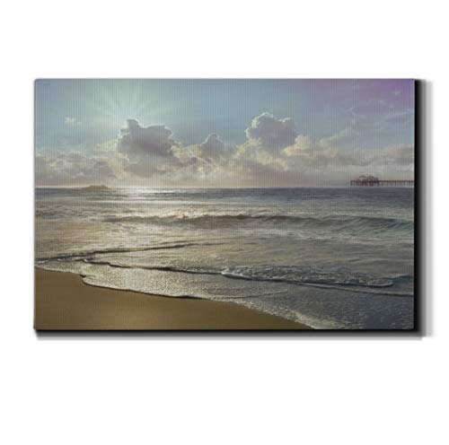 WEXFORD HOME Landscape Wall Art Gallery Wrapped Canvas Ocean Beach Animal Picture Modern Artwork Decoration for Living Room Kitchen Bathroom Office, Ready to Hang