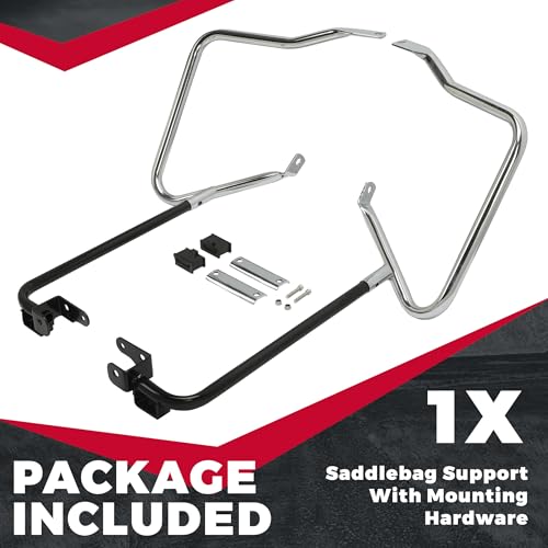 Soporte para alforjas KUAFU con barras protectoras, compatible con Harley Davidson Touring (2014-2024), cromo y negro miniatura 6