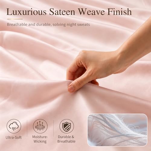 Image of MEISHANG 1000TC Egyptian Cotton Sheets King, 18-24 inch Extra Deep Pocket | 1000TC Egyptian Cotton Sheets, Sateen Weave, Ultra Soft & Breathable, OEKO-TEX Certified