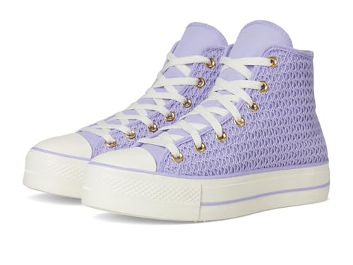 Converse Women's Chuck Taylor All Star High-Top Platform Sneaker, Violet Heat/Violet Heat/Egret, 8