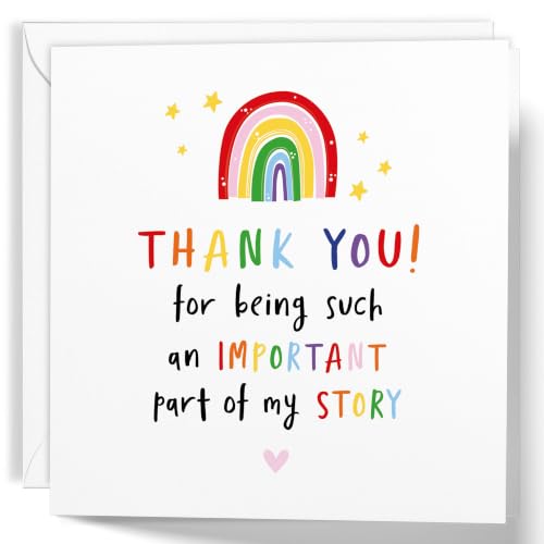 Teacher Thank You Card, Thank You for Being an Important Part of My Story Card