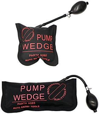 Air Wedge Pump,Car Door Lock Opener Inflatable Shim Auto Entry Airbag Powerful Hand Pump Pry Bar and Leveling Alignment Tool (1× Squares + 1 x Large Rectangular)