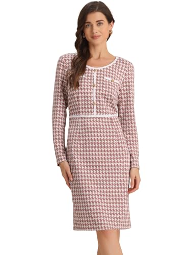 Robe de travail col rond Allegra K au bureau pour un look chic en automne