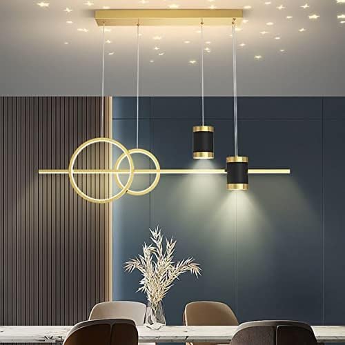 YCWZKJ Lámpara de Techo LED de Altura Ajustable para Mesa de Comedor, Regulable con Control Remoto, para Sala de Estar, Moderna lámpara Colgante con diseño de Anillo, para Mesa de Centro,