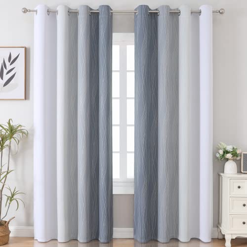 Estelar Textiler JBDHWGR52-2 Grey And Greyish White Blackout Curtains & Drapes thumb #1