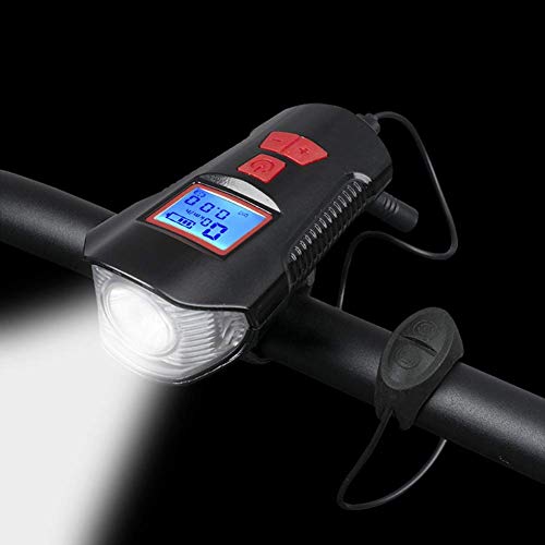 Lista USB Rechargeable LED Bicycle Front Light, Bike Speedometer Odometer, Bicycle Horn Loud, 3 in 1 Bike Headlight with LCD Display Mountain Bike Cycling Accessories 7 41UCUjnNF L