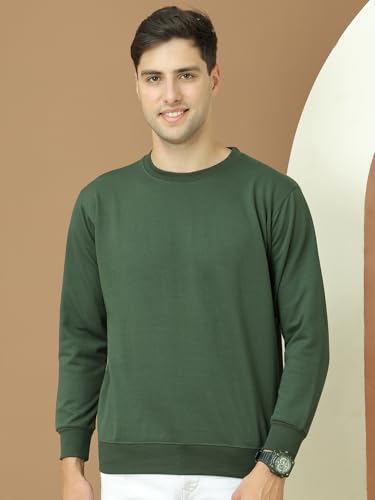Image of Mack Jonney Fleece Regular Fit Solid Round Neck Sweatshirt for Men-MACK639877