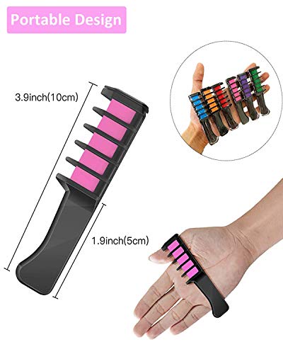 image for MSDADA New Hair Chalk Comb Temporary Hair Color Dye for Girls Kids, Wa