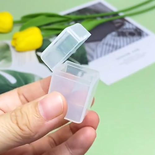 Image of 12 Pcs Square Bead Organizers (0.98 x 0.95 x 1.38 Inch) - Clear Plastic Beads Storage Containers Box for Jewelry Findings and Art Supplies