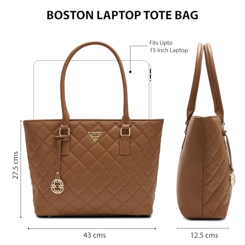 Image of Lavie Signature Woman's Boston Laptop Tote Handbag for Women | Fits upto 15 inch Laptop | Tote Bag for Work | Ladies purse | Stylish Shoulder Bag | Gift for Women