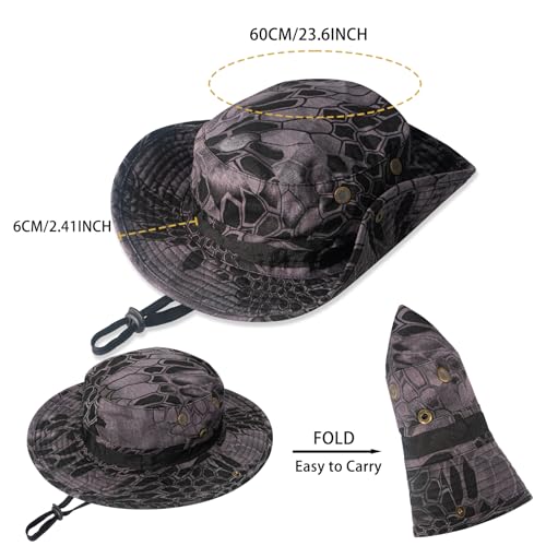 Image of Sun Hats for Men Women Boonie Hat UPF 50+ Bucket Hat Wide Brim UV Protection Fishing Hiking Safari Outdoor Hats