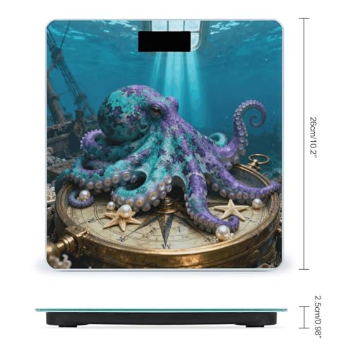 Báscula digital de baño Octopus Shipwreck Compass 400 lb miniatura 2