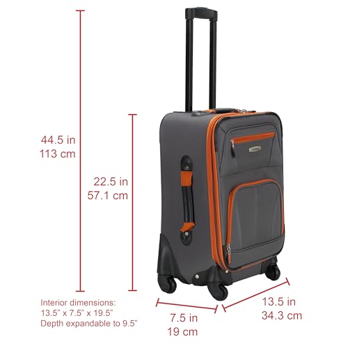 Image of Rockland Polyester Grey Carry-On (F2281-CHARCOAL)
