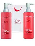Wella Invigo Brilliance Shampoo & Conditioner For Coarse, Coloured Hair 1000ml with pumps and Gift Bag