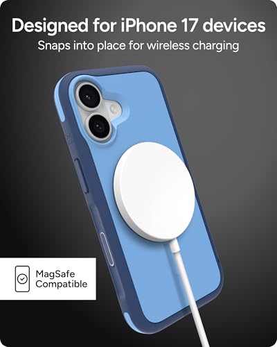Image of ZAGG Sedona Snap Case for iPhone 17 - Blue Royal Ember, Drop Protection (13ft /4m), Graphene-Reinforced Multi-Layer Protection, MagSafe Phone Case with Impact-Absorbing Bumpers, Slim & Lightweight