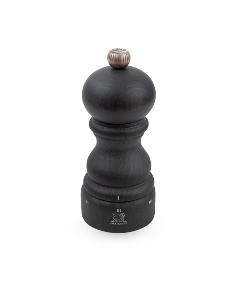 PEUGEOT - Paris u'Select 12 cm Salt Mill - 6 Predefined Salt Grinder Settings - Powdered Salt Innovation, Zirlion Mechanism - PEFC-Certified Wood - Made in France - Graphite Finish