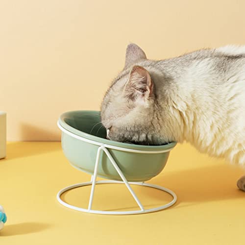 Erhöhter Katzennapf, geneigter Keramik-Hundenapf mit Ständer und Matte-5