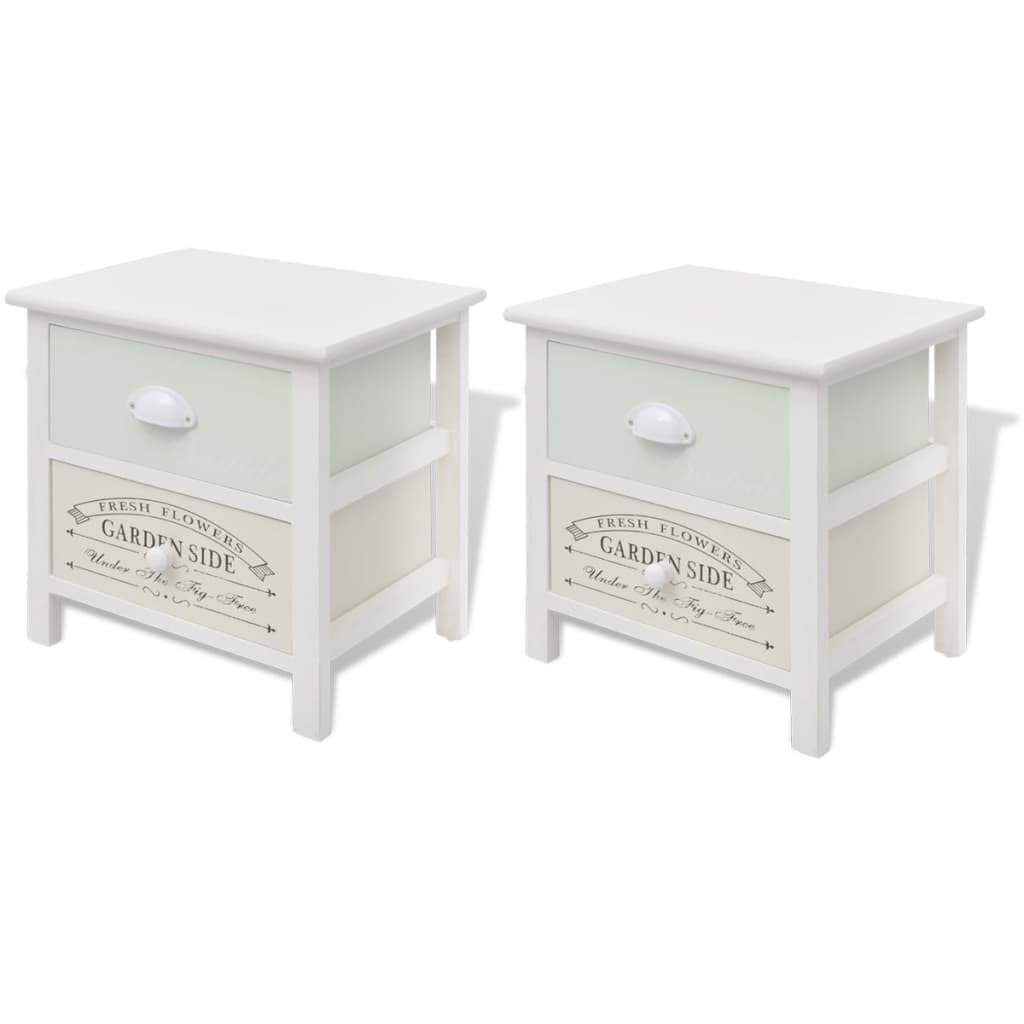 Table d'appoint style maison de campagne lot de 2 tables de chevet en bois pour le salon