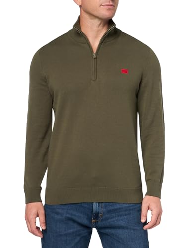 Suéter Hugo para hombre con cremallera de un cuarto jersey de algodón de punto