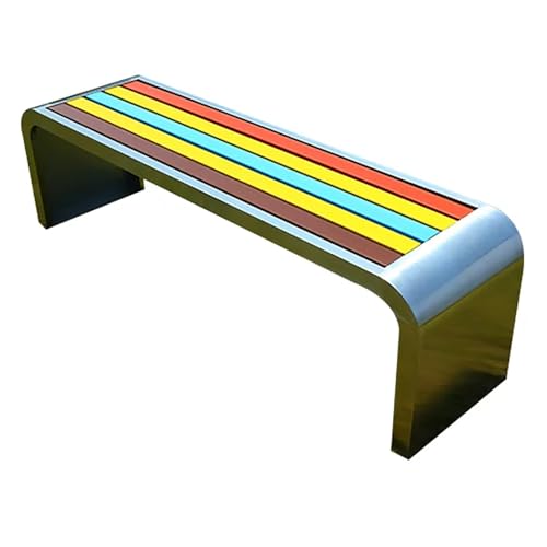 ZPRYZHD Banco Jardin Exterior, Bancos de Exterior Sin Respaldo, con Capacidad para 2-3 Personas, Ideales para Caminos, Terrazas de Piscinas o Zonas de Entrada(Large)