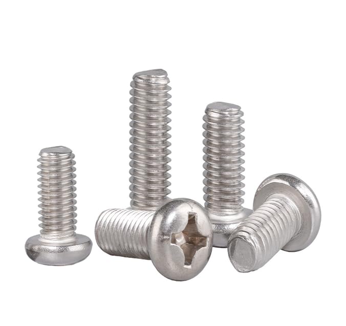 YGTGZ M4-0.7x14 mm Pan Head Machine Screws, 304 Stainless Steel 18-8 Screw, Phillips Drive, Fully Threaded, Bright Finish, Pack of 50