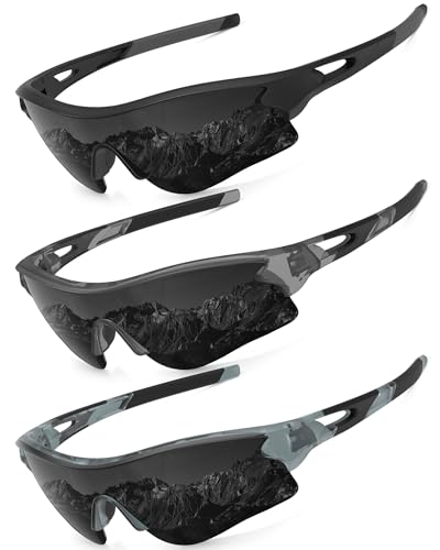 Image of KALIYADI Sports Sunglasses Polarized Sunglasses-Men: Mens Sunglasses with UV400 for Golf Running Fishing