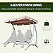 Outsunny 3-Seat Outdoor Porch Swing Chair, Patio Swing Glider with Adjustable Canopy, Breathable Seat, and Steel Frame for Garden, Poolside, Backyard, Beige
