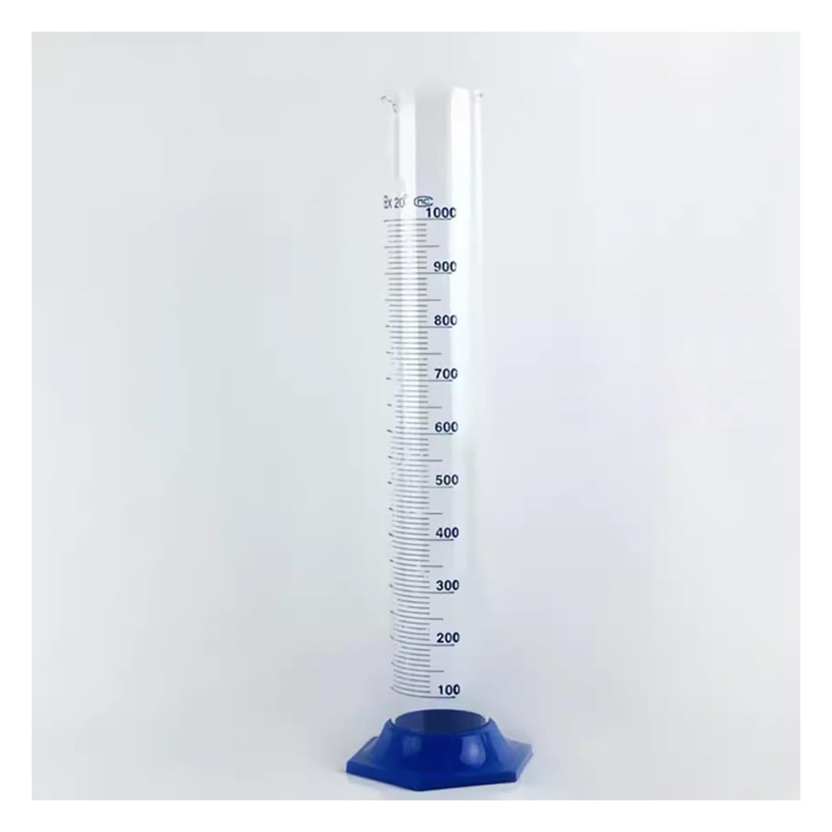 Vetreria da laboratorio Cilindro graduato in vetro 10/25/50/100/250/500/1000ml Base in plastica con scala for esperimenti(1000ml)