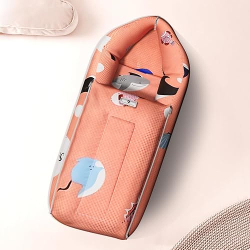 Image of StarAndDaisy 3 in 1 Baby Sleeping Bag for New Born /Baby Bedding Set for New Born /Soft and Comfortable Baby Bed for 0-12 Months /Washable & Foldable Cotton Design (Shark Print)