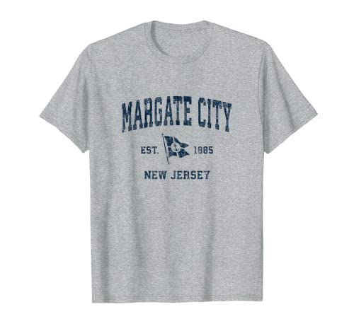 Margate City NJ Drapeau ancre de bateau Bleu marine T-Shirt