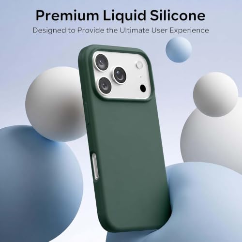 Image of DIZORO Compatible with iPhone 17 Pro Max / 18 Pro Max Case, Liquid Silicone 3 Layers Full Covered Soft Gel Rubber Phone Case,Shockproof Protective Cover with Anti-Scratch Microfiber Lining- Forest